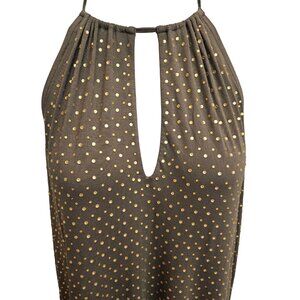 Haute Hippie Crystal fabric halter dress